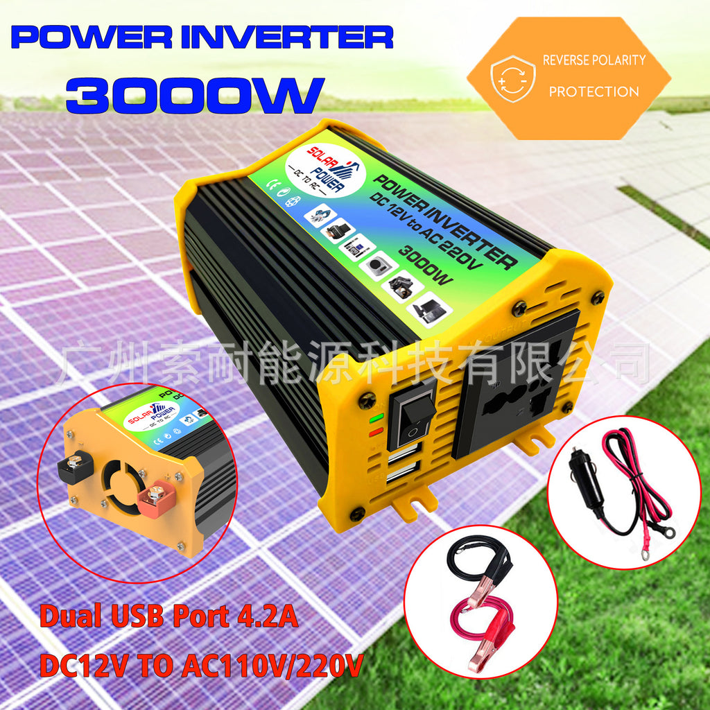 300W Vehicle Inverter12V Turn110V220V Double USB car power inverter Set Sail