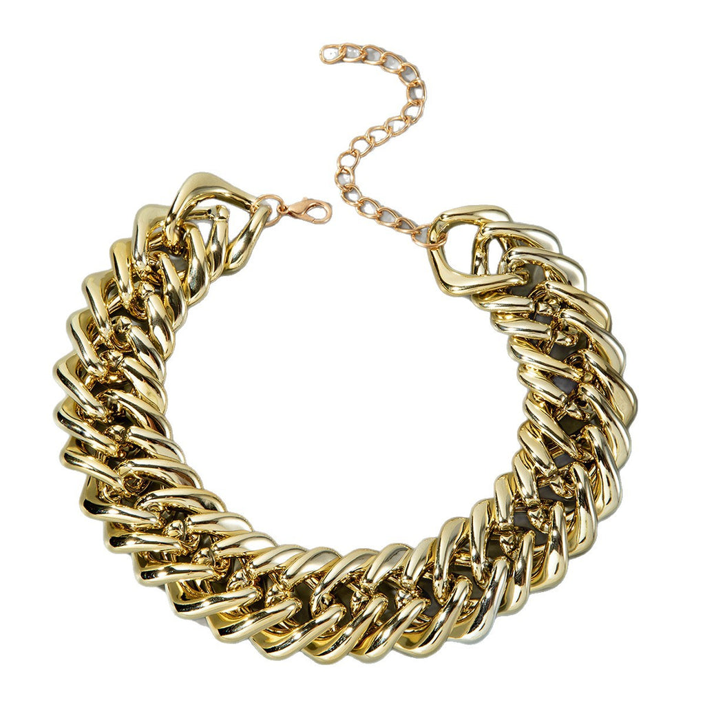 European and American Fashion Accessories with Personality ins Exaggerated Style Necklace Geometry CCB Sweet Cool Style Thick Chain Necklace for Women