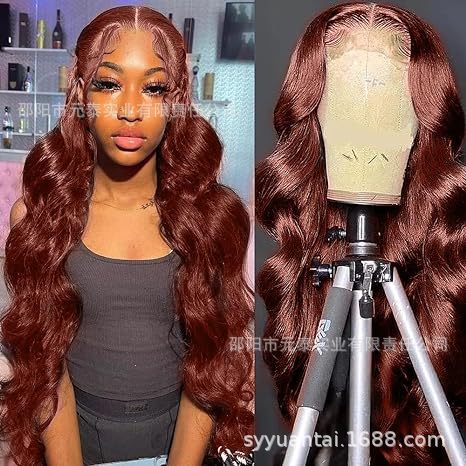 13x4 Body Wave Lace Front Wig Reddish Brown Synthetic Wigs