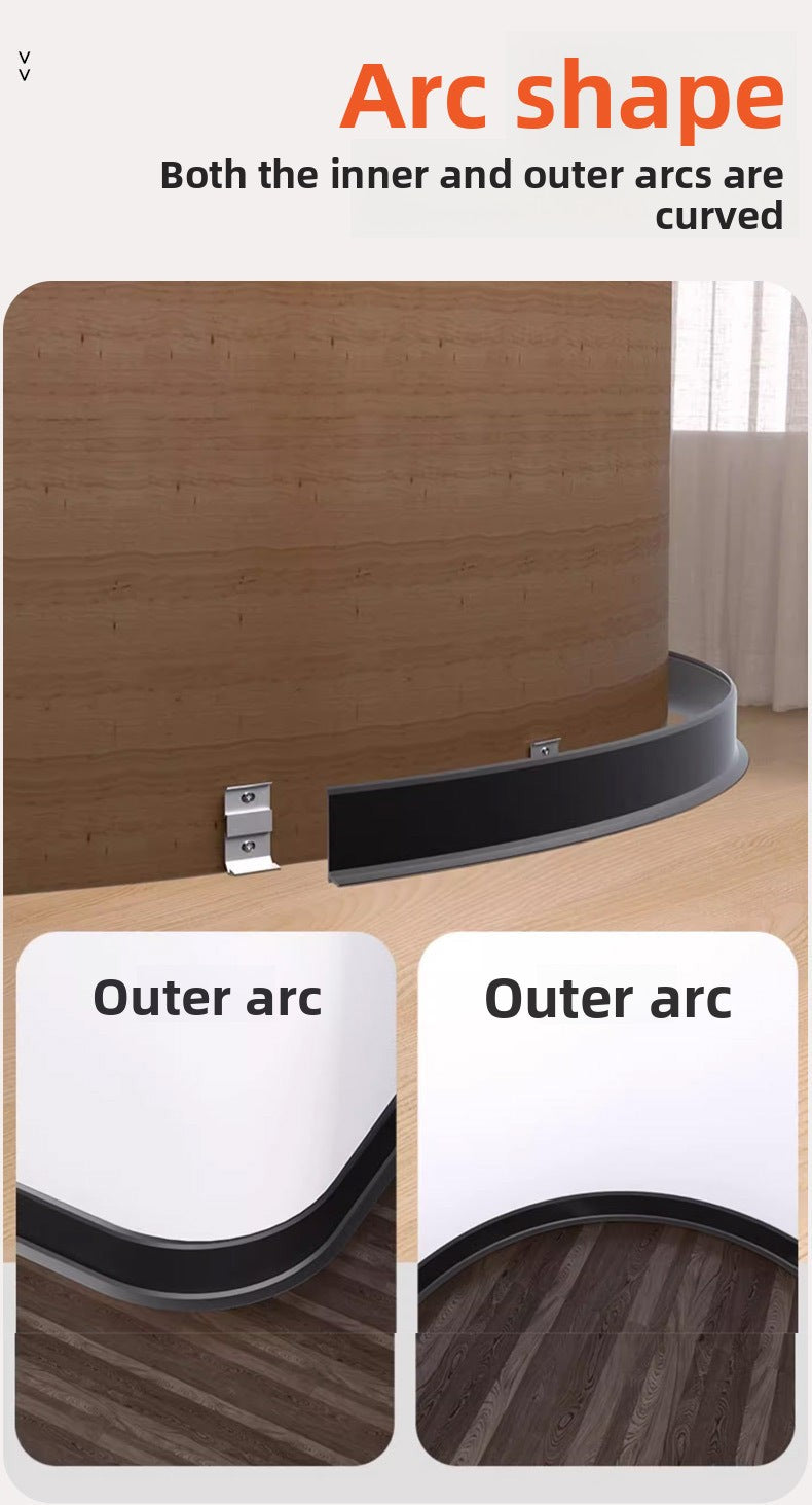 Aluminum Alloy10CM Thickened metal snap-on aluminum alloy skirting board, engineering-grade aluminum alloy skirting board