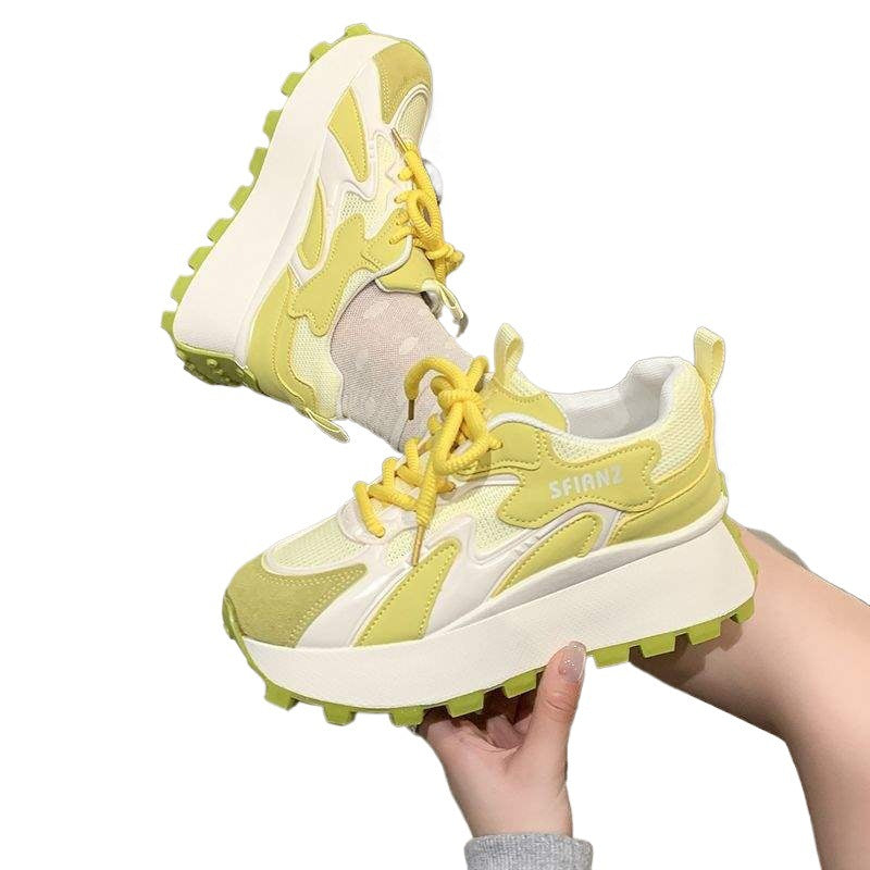 Women's Mesh Forrest Gump Shoes2025New Summer Style Foot-Slimming Versatile Breathable Color-Block Casual Dad Sneakers