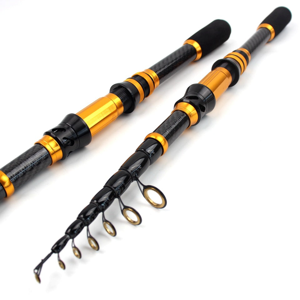Manufacturer Wholesale New Short Section Sea Rod Carbon Fiber Telescopic Universal Fishing Rod Portable Lure Rod European and American Fishing Gear