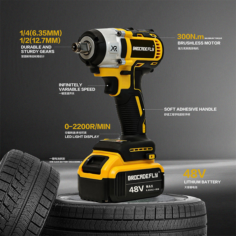 Brushless Electric Wrench High Torque Screwdriver Impact Wind Cannon Wrench Car Scaffolding Woodworking Wrench