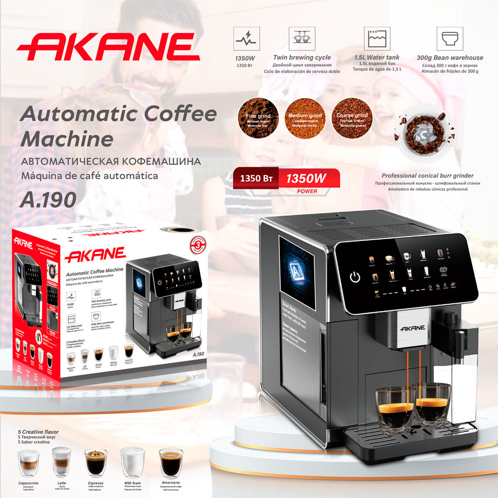 AKＡＮＥEuropean Standard  Pump Pressure　Steam Milk Frother Household Small Semi-Automatic Italian Coffee Machine
