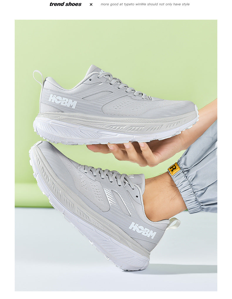 Running Shoes Sports Trendy Shoes Summer Soft Sole Lightweight Breathable Jump Rope Wide Last Marathon Jogging Thick Sole Cushioning Men's Shoes