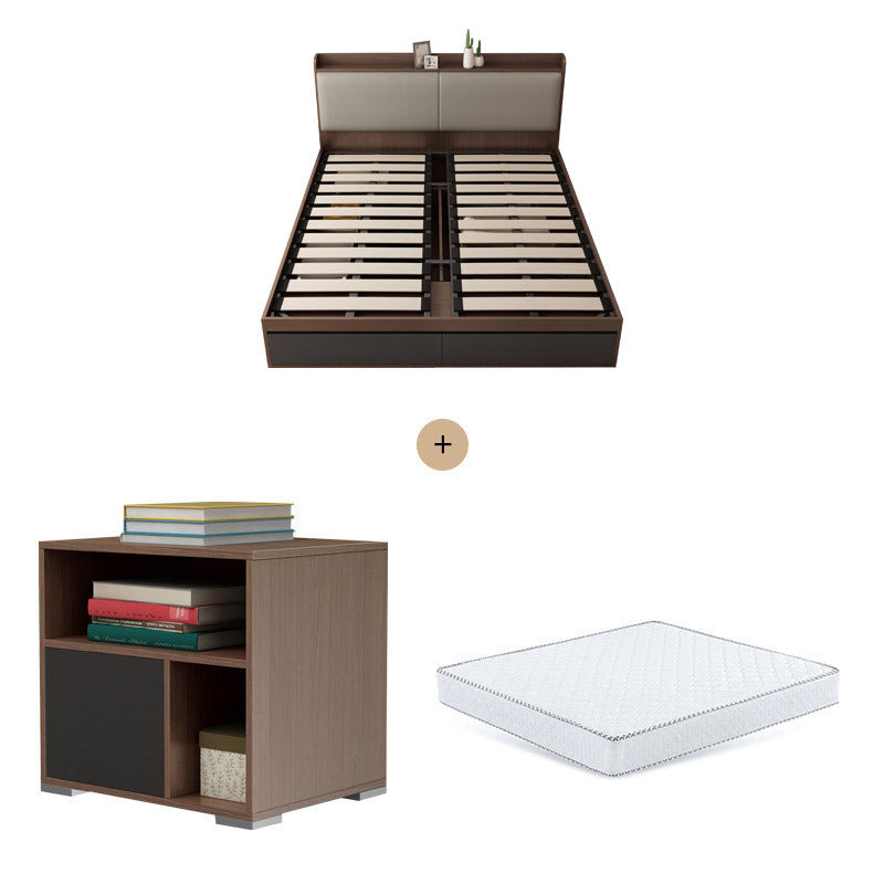 Modern Minimalist Air Pressure High Box Bed Nordic Tatami Bed Home Bedroom Master Double Storage Platform Bed