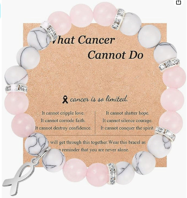 Rhodochrosite Bracelet Bow Ribbon Pendant Bracelet Holiday Gift Breast Cancer Rhodochrosite Bracelet