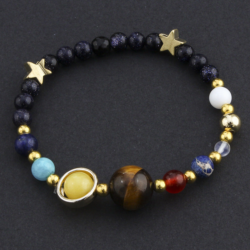 Hot-Selling Universe Galaxy Solar System Eight Planets Bracelet Guardian Star Natural Stone Bead Bracelet Seven Meridians Bracelet