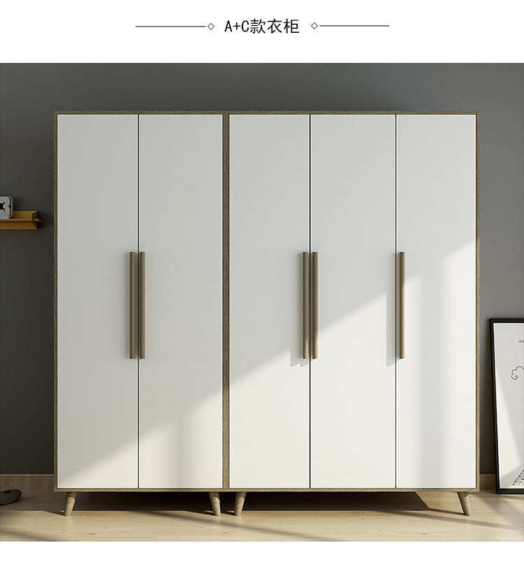 Factory Direct Supply Economical Rental Wardrobe Storage Simple Combination Two-Door Three-Door Panel Storage Apartment Wardrobe