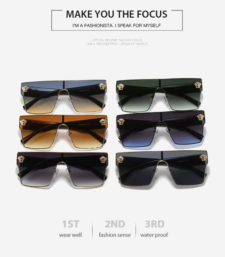 New style one-piece sunglasses10086 European and American style unisex sunglasses modern sunglasses