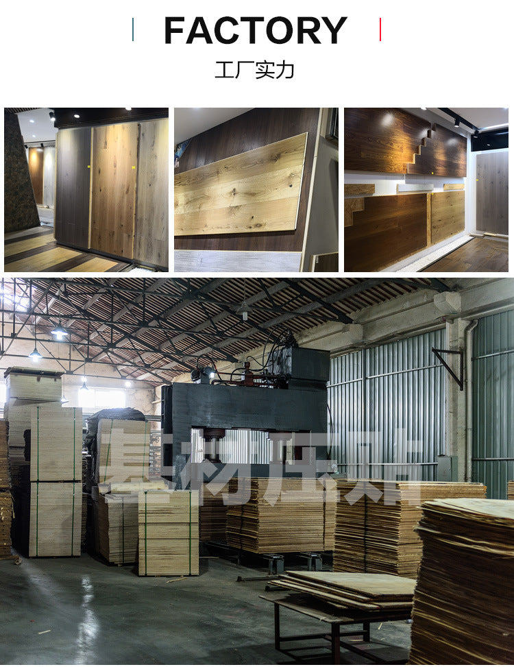 Door-to-Door Installation Old Three-Layer Large Board Pure Three-Layer Solid Wood Floor Oak Log3.0-4.0mm Underfloor Heating