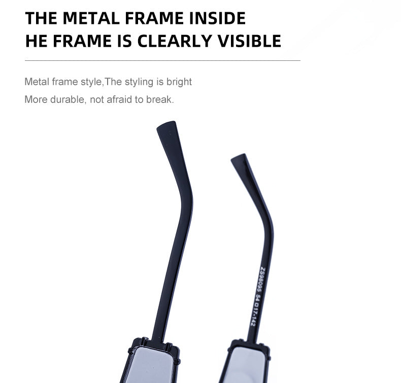 European and American Cyber Steampunk Square Frame Sunglasses for Men Trendy Y2K Wholesale Sunglasses and Eyeglasses sunglasses