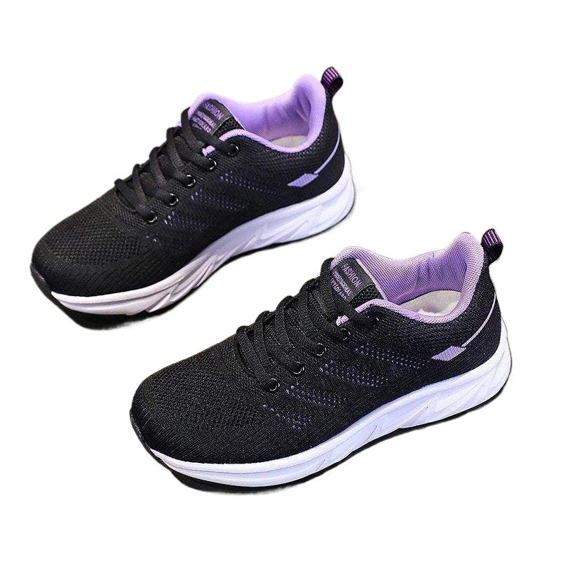 Women's Shoes2025New Spring Lightweight Mom Sports Shoes Shock Absorbing Running Shoes Black Soft Sole Long Standing Work Shoes