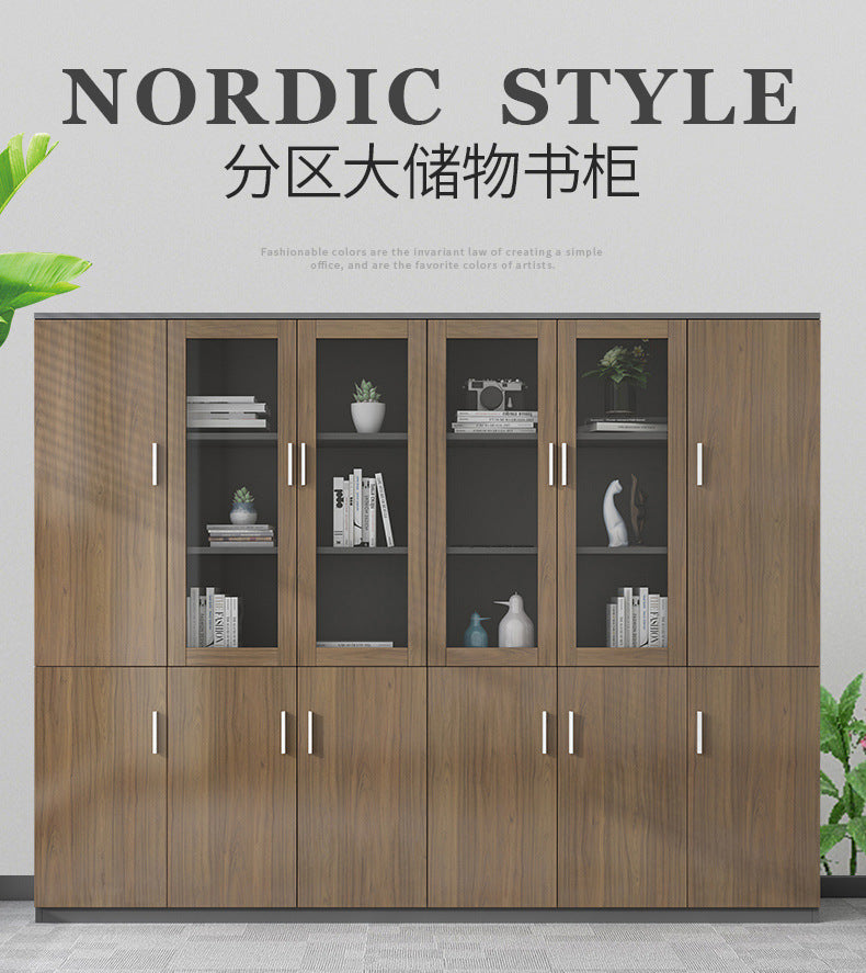 File Cabinet High Cabinet Wooden Simple Modern Archive Cabinet Document Cabinet Storage Cabinet Bookcase with Lock Office Cabinet