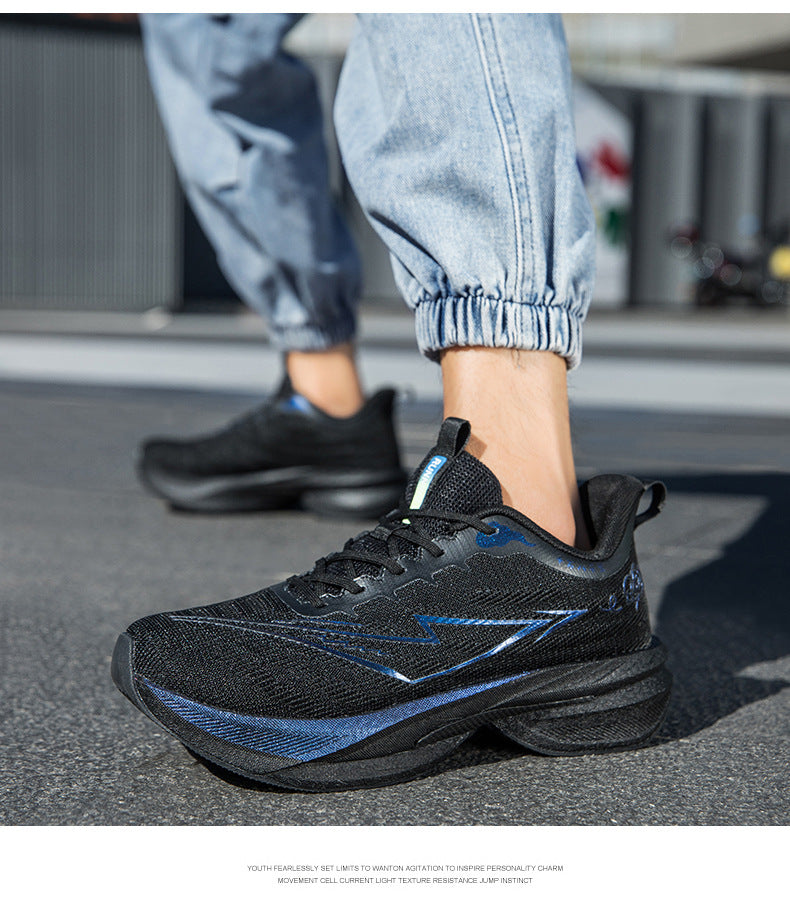 Spring and Summer Rebound Shock Absorption Carbon Plate Support Running Shoes Mesh Breathable Sports Shoes Lightweight Shock Absorption Anti-Slip Running Shoes