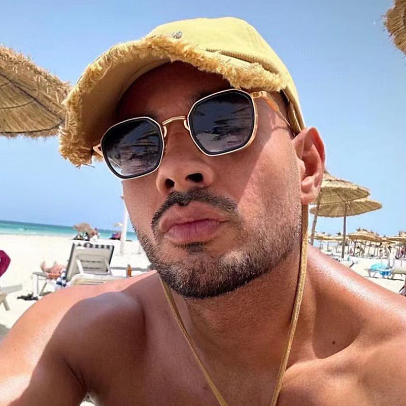 2025New European and American Fashion Square Frame Sunglasses for Men, Simple and Stylish Wholesale Sunglasses for Men sunglasses