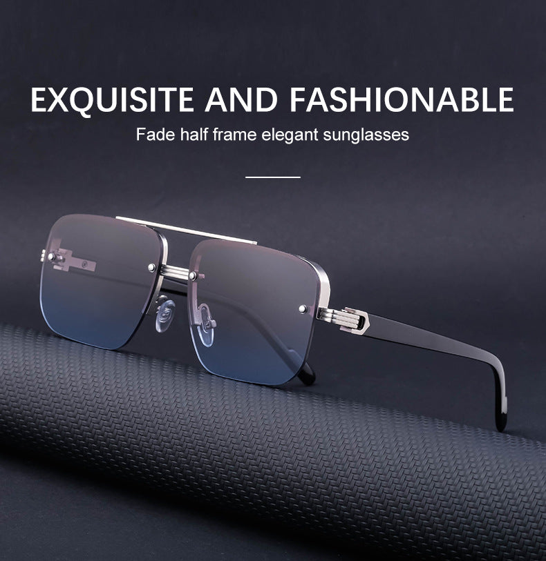 2025New Fashion Half-Frame Cut Edge Sunglasses for Women, High-End Driving Sunglasses for Men, Wholesale Glasses