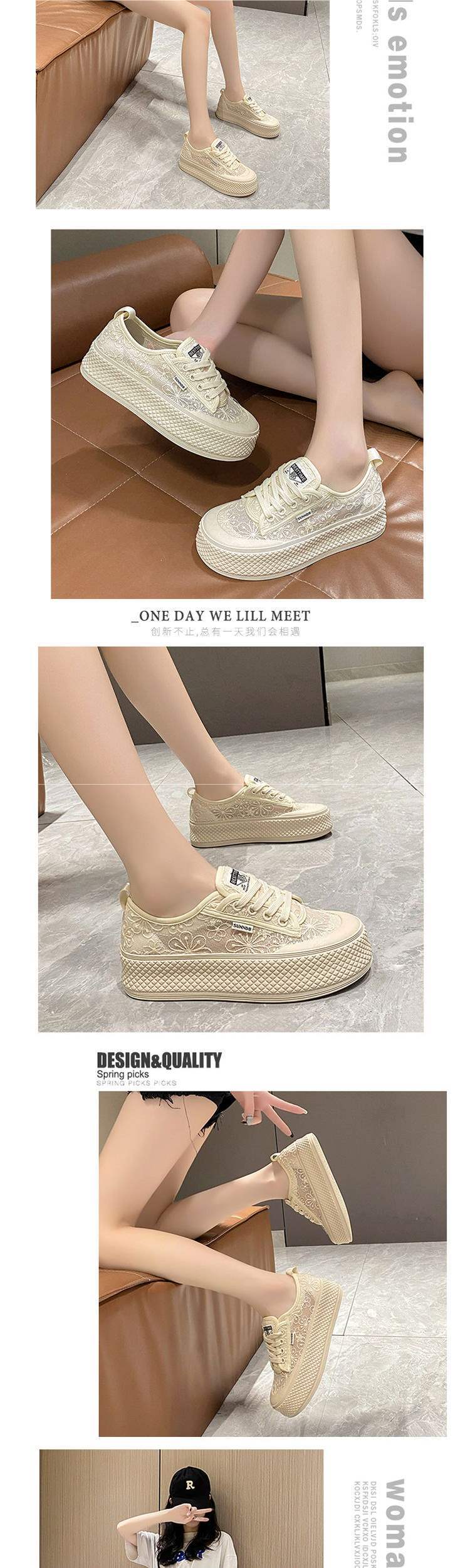 Summer Mesh Breathable Fisherman Shoes for Women with Height Increase6cm New soft-soled non-slip lace sports casual sneakers for women