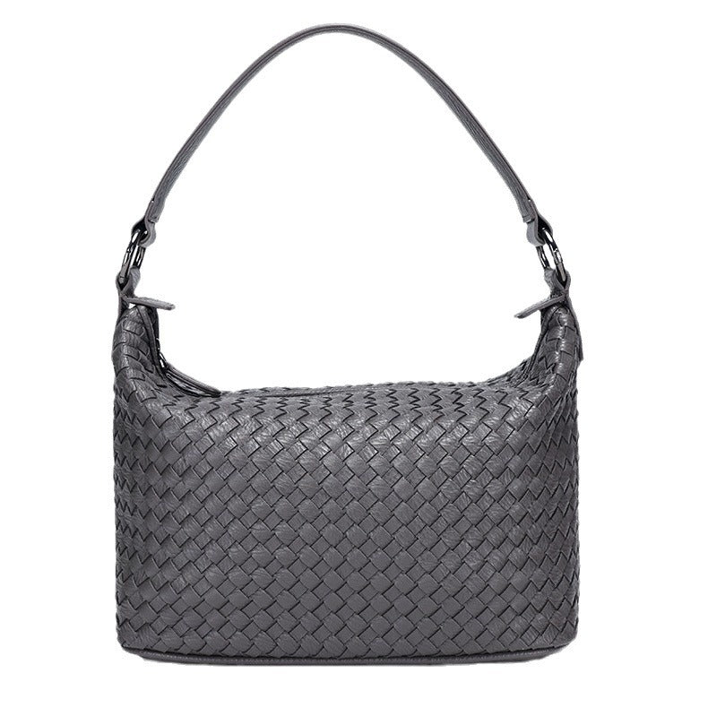 New Simple Basket Bag for Women, Single Shoulder Bag, Underarm Bag, Versatile Handwoven Design, Large Capacity Women's Bag