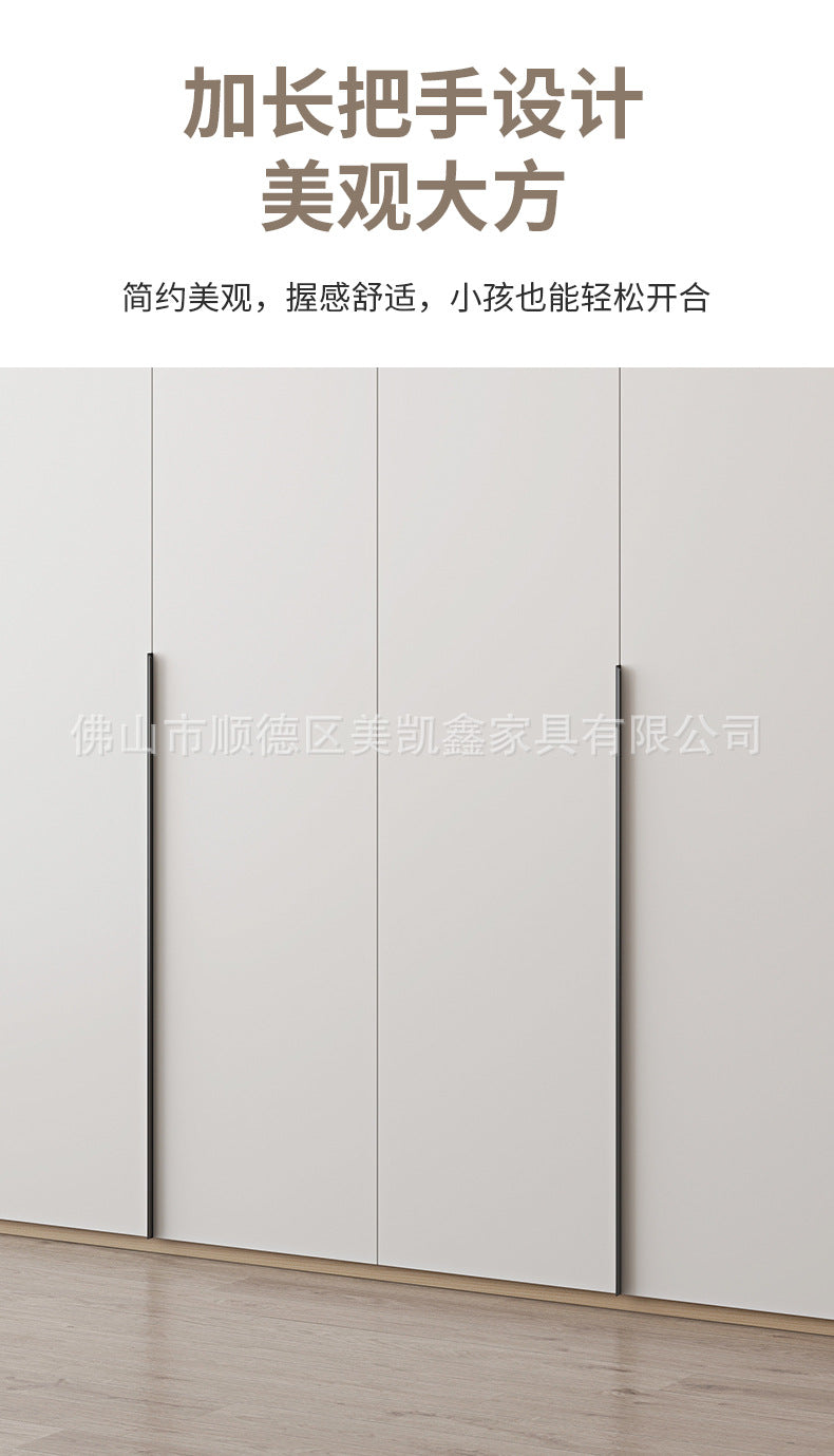 Solid Wood Wardrobe for Home Bedroom Modern Simple Particle Board Cabinet Six-Door Segmented Coat Wardrobe Thickened Cabinet Body