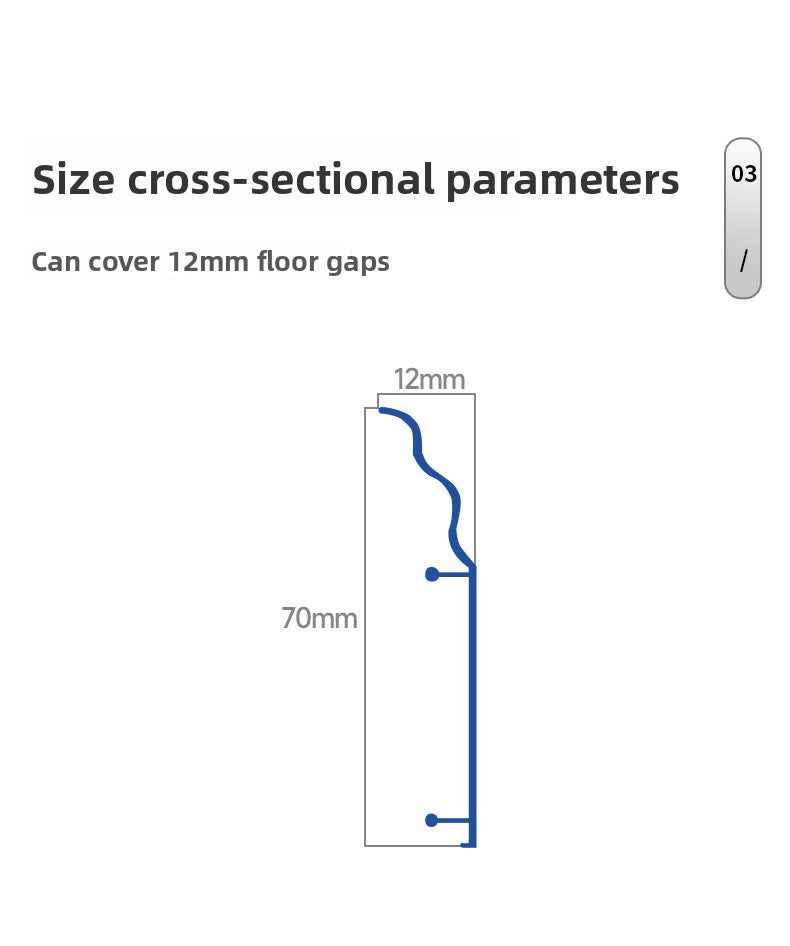 Aluminum alloy skirting board7cm Ultra-narrow double-layer snap-on skirting board, ultra-thin self-adhesive metal aluminum alloy baseboard