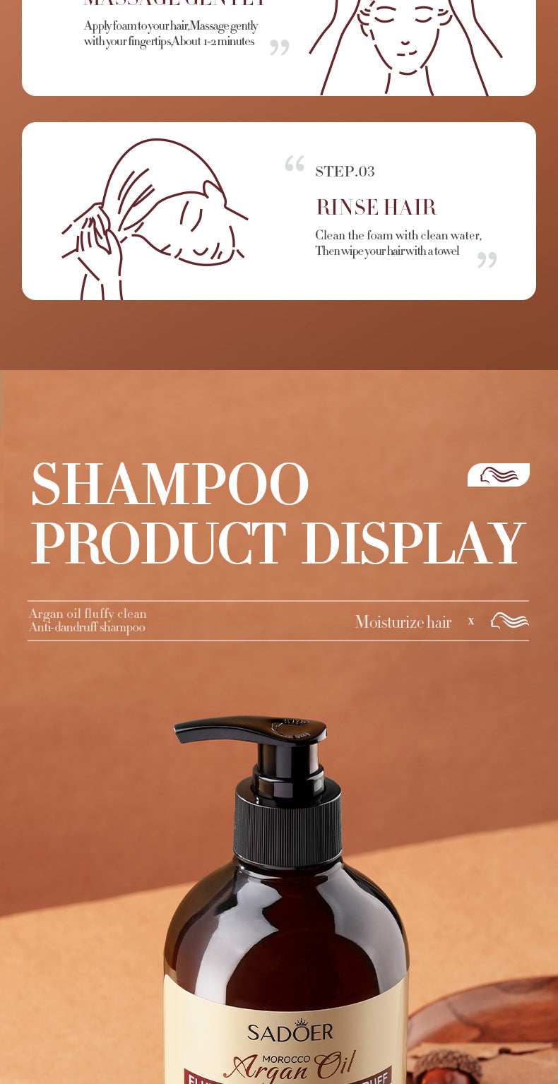 Full English Nut Oil Shampoo SADOER Clean, fluffy, refreshing, moisturizing hair conditioner  wholesale