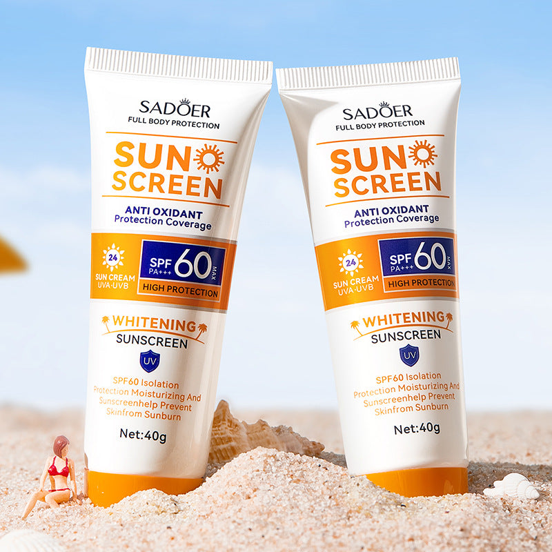 Full English SPF60+Sunscreen40g SADOER Isolation UV Protection Sunscreen Lotion  Wholesale