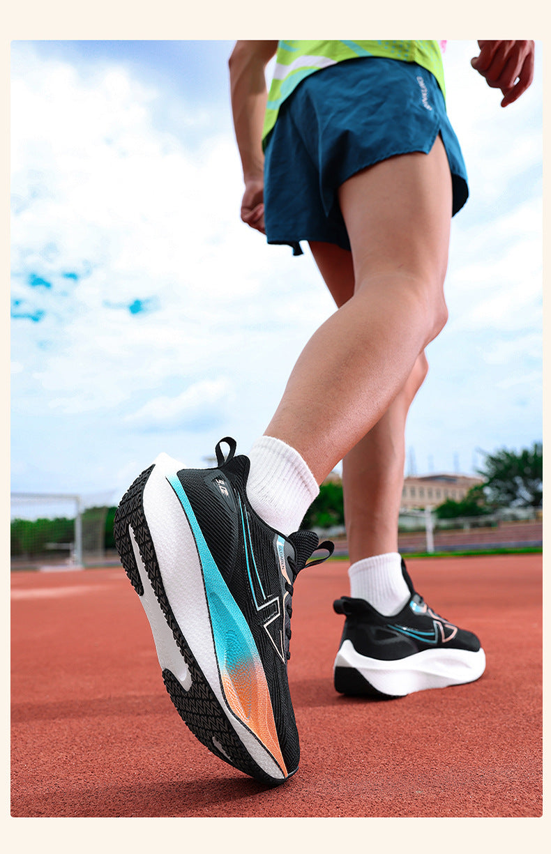 Mesh Men's Shoes New Thick-Soled Breathable Trendy Running Shoes Lightweight Shock-Absorbing Non-Slip Running Travel Shoes Casual Sports Shoes