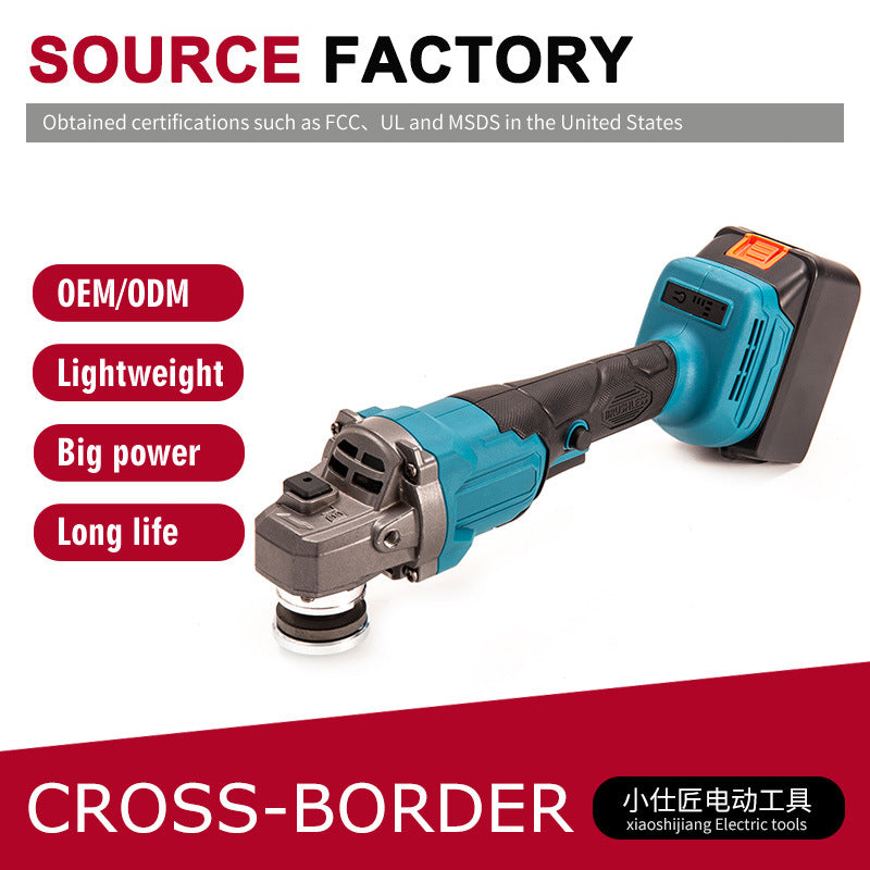 Lithium Battery Tool Brushless Angle Grinder Two Batteries One Charger High Power Cordless Angle Grinder Cross-Border Export Model