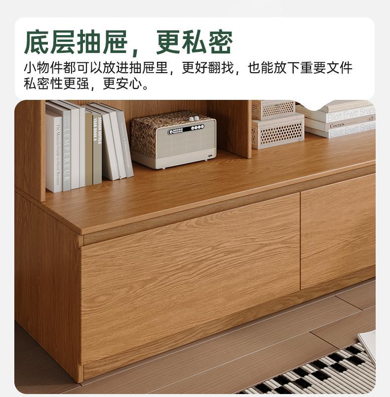 All-Oak Study Room Full-Wall Card Holder Integrated Bookcase Bookshelf Living Room Ceiling-To-Ceiling Solid Wood Display Cabinet