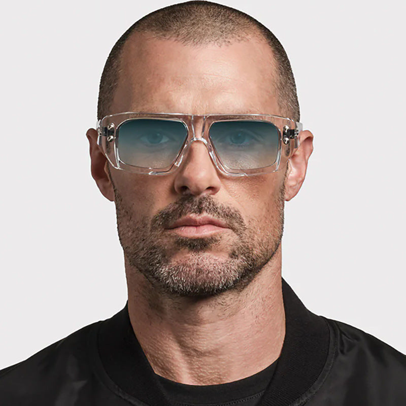 2025New Fashion Square Frame Sunglasses for Men, High-End Personality Outdoor Trend Driving Sun Protection Sunglasses for Men