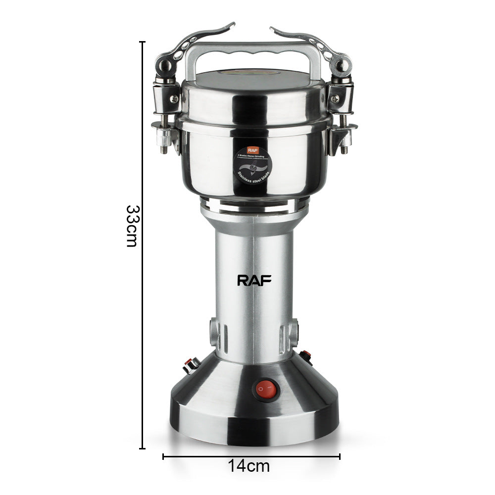 RAF European Standard Household and Commercial Electric Grinder for Dry Grinding Grains, Herbs, and Coffee