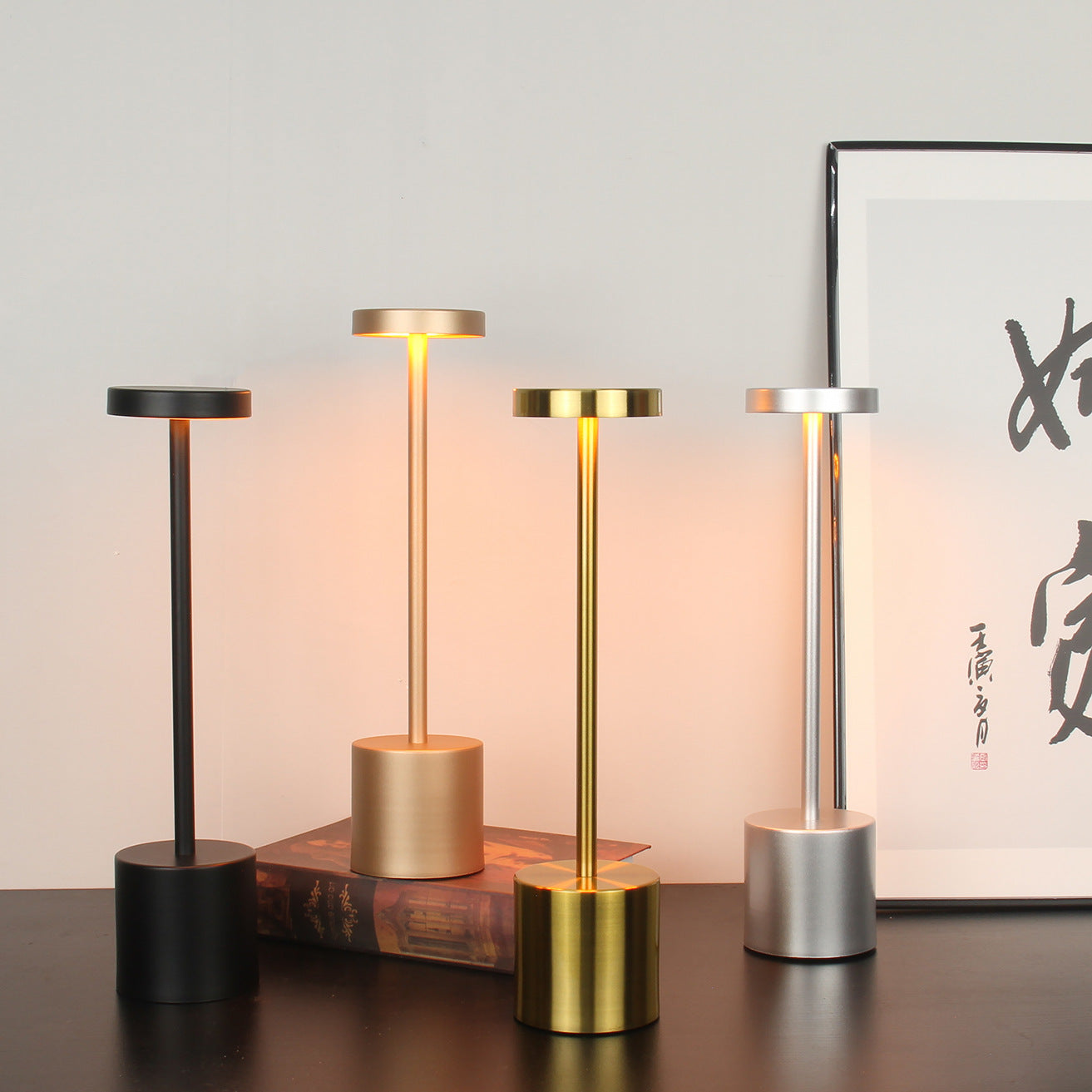 I-Shaped Desk Lamp Rechargeable Night Light Bedroom High-End Atmosphere Lamp Bar Table Lamp Touch Rechargeable Desk Lamp