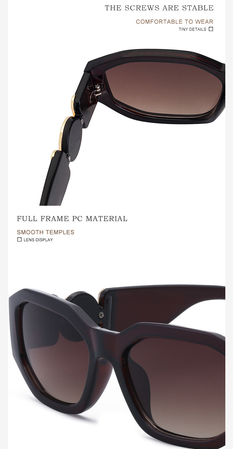 2025New Small Square Frame Sunglasses European and American Trendy Head-Shaped Polygonal Glasses Small Frame Sunglasses for Men