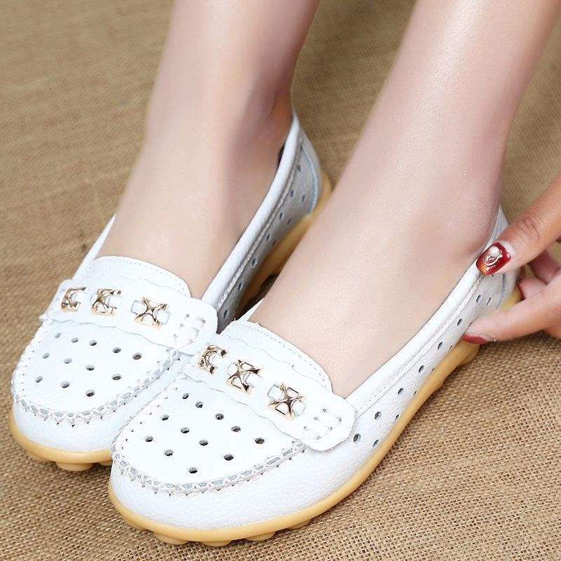 Leap Month Shoes Women's Shoes Soft Sole Casual Women's Leather Shoes Middle-aged and Elderly Mom Shoes Loafers Women's Slip-on Flats