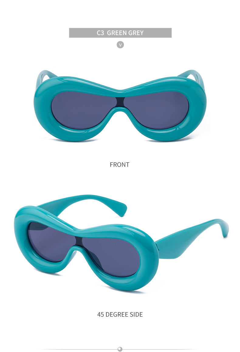 Europe and America Y2K Sunglasses for Women Trendy One-Piece Sunglasses Party Quirky Street Style Fashion Women's Glasses Wholesale