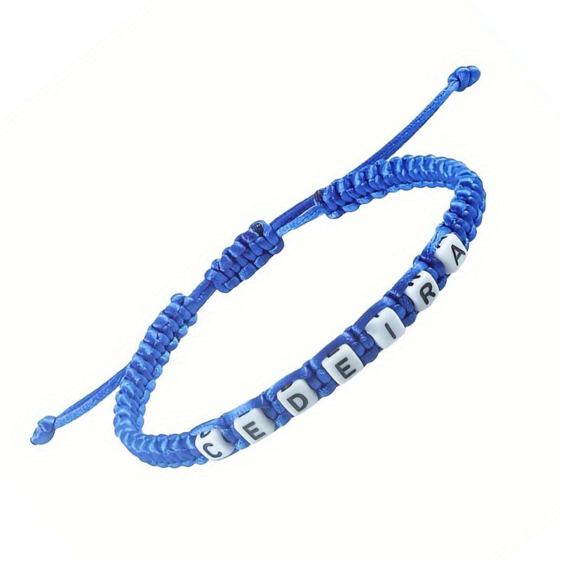 Hand-woven Colorful Bracelet for Women, Stretchable Gift Bracelet CEDEIRA Acrylic Letter Woven Bracelet