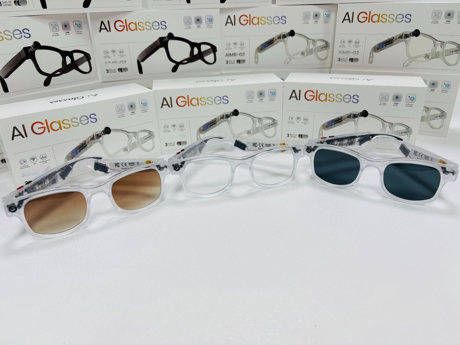 80010000 Pixel Smart Glasses AIMB-G2Photography and Videography1200P Audio and Video Recording Ai Translation+Music Control