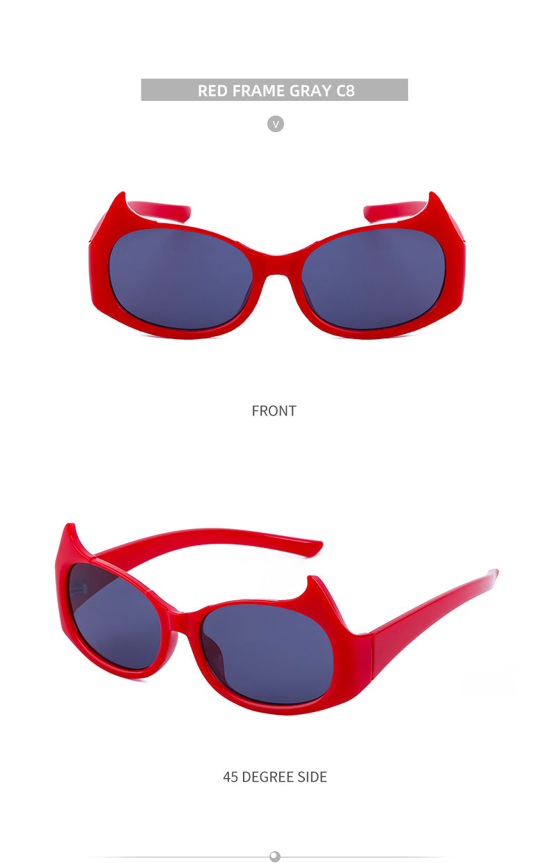 Personality Y2K Cat Eye Sunglasses Women's European and American New Trendy ins Street Style Sunglasses for Men Wholesale