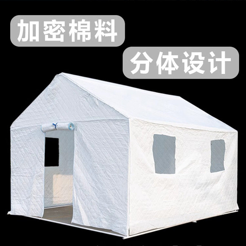 Emergency Earthquake Relief Tent Standard Civilian Thickened Cotton12㎡Construction Rain Shelter Outdoor Rescue Emergency Frame