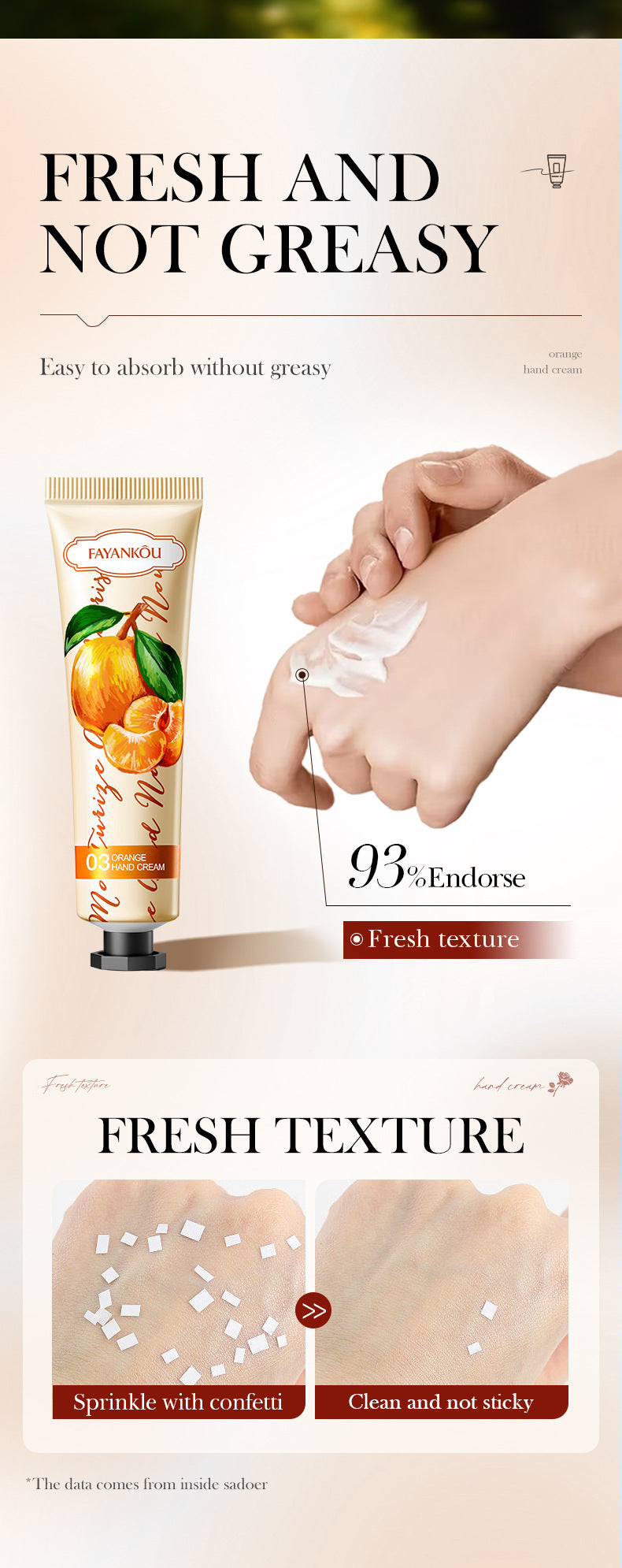 Full English Plant and Fruit Hand Cream FAYANKOU Moisturizing Autumn and Winter Anti-Dry Crack Hand Cream  Foreign Trade Wholesale