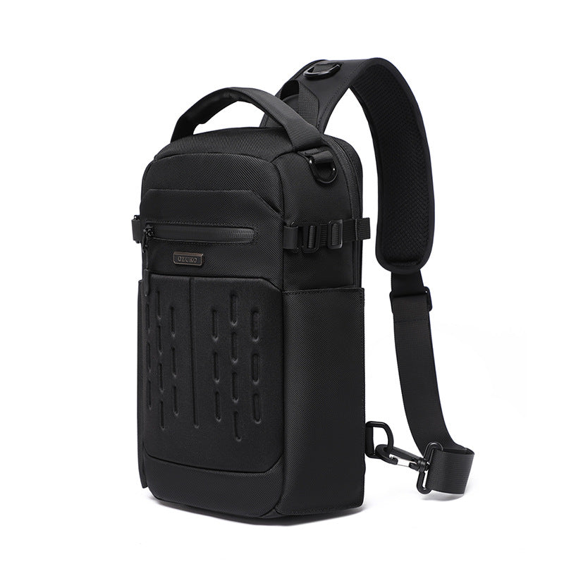 OZUKO Men's Chest Bag Waterproof Multifunctional Crossbody Bag Trendy Portable Small Backpack Large Capacity Single Shoulder Men's Bag