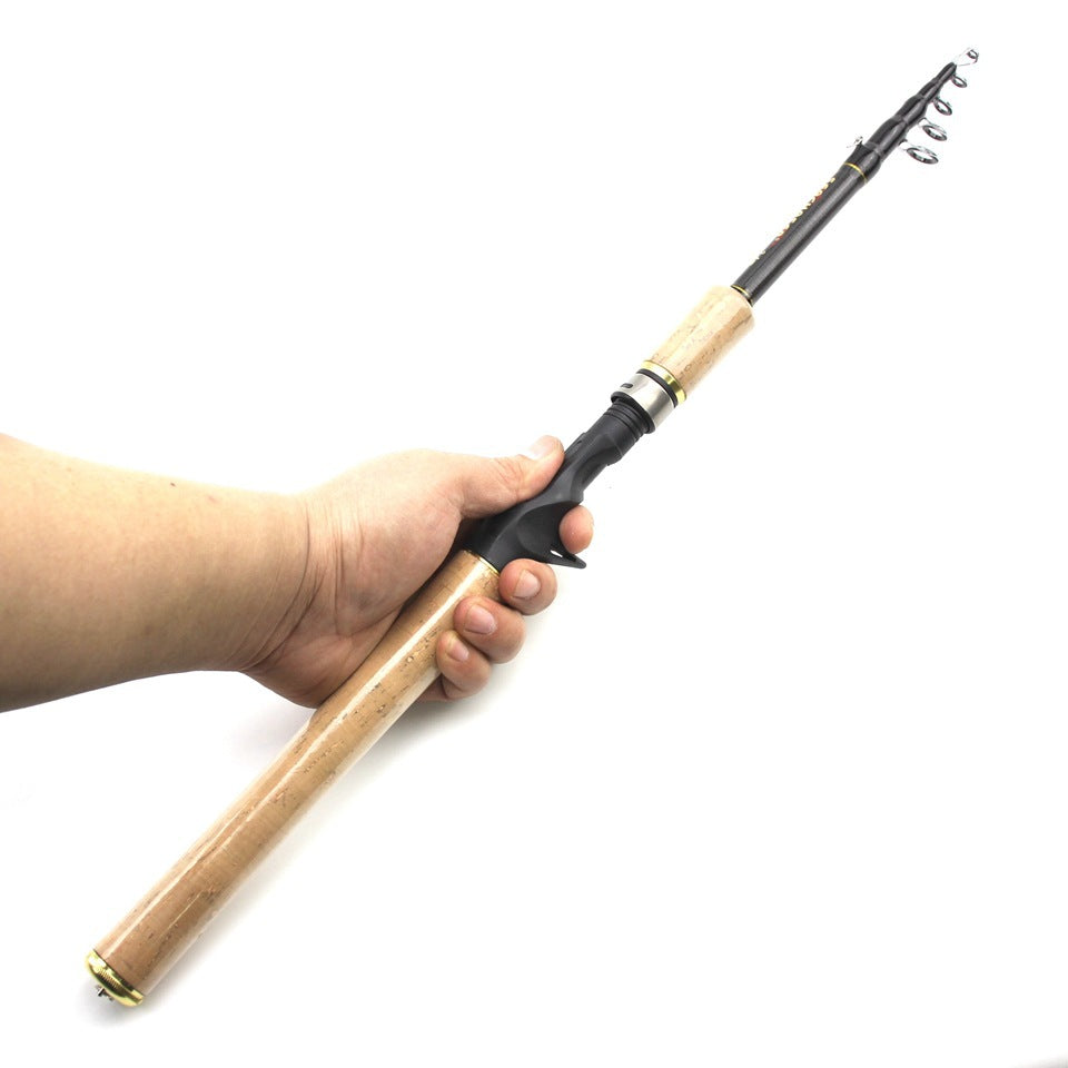 Wooden Handle Telescopic Lure Rod Ultra Short Ultra Light Straight Handle Lure Rod Bass Rod Popular in Europe and America