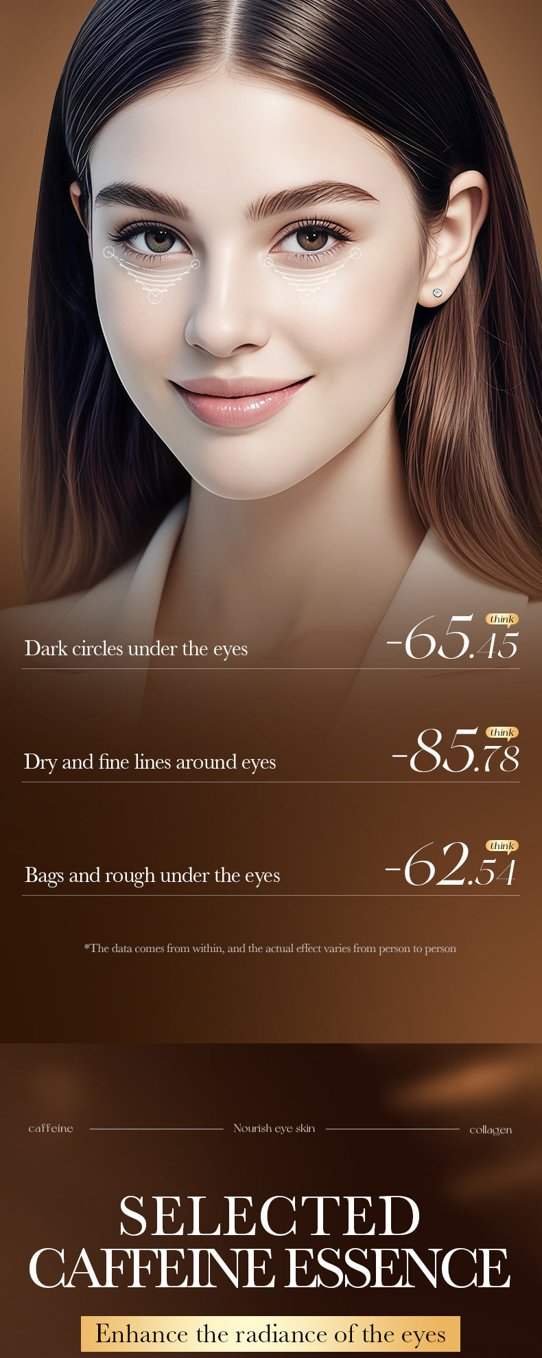 Cross-border Boxed Eye Mask80pcs/100g  Snake Venomoid Peptide Seaweed Condensing Smooth Eye Mask Export Manufacturer Wholesale