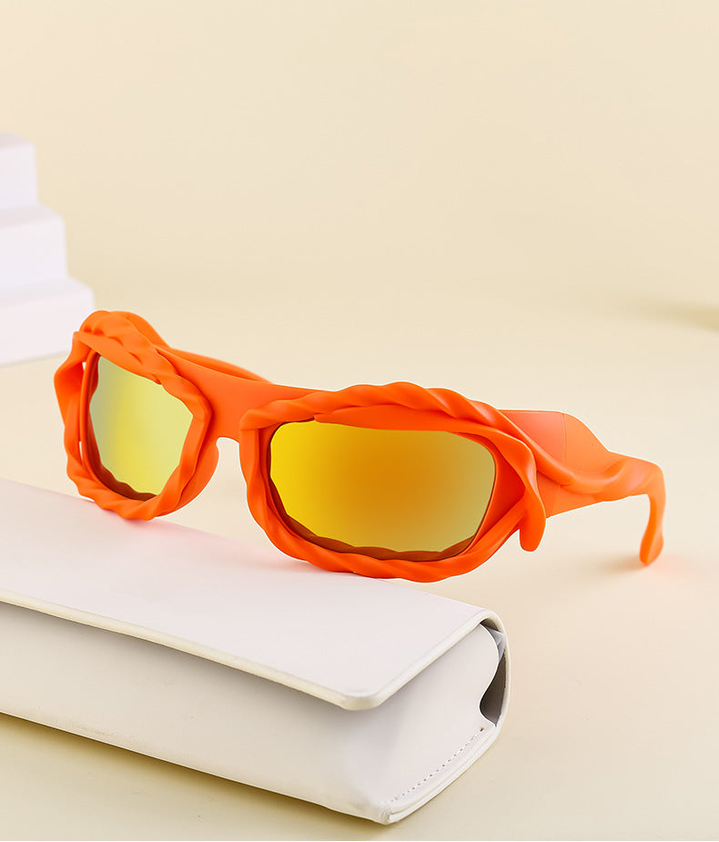 New Y2K Irregular Sunglasses for Women, Cycling Lace Sunglasses, Women's European and American Style Performance Glasses sunglasses