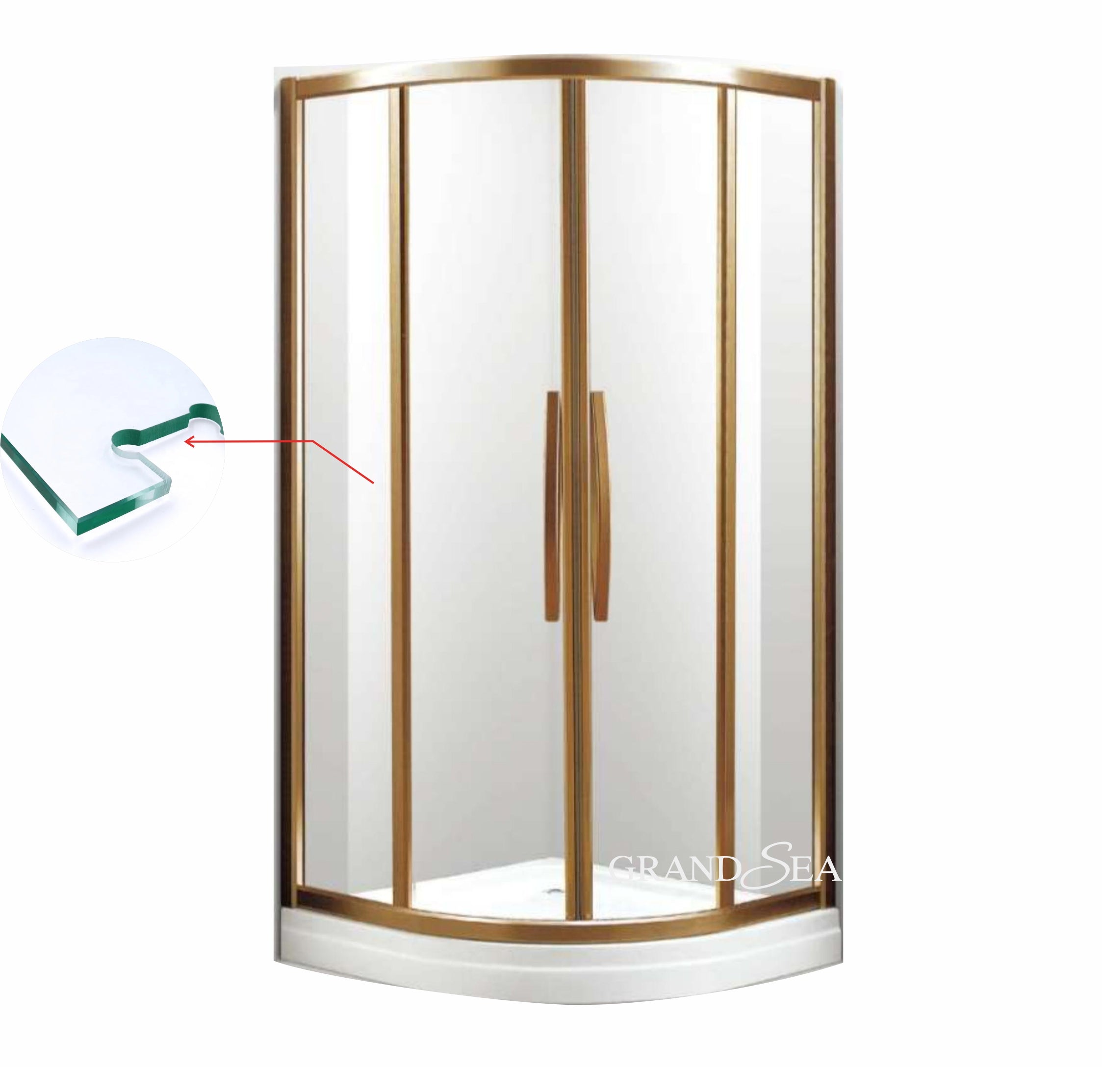 Simple Bathroom Shower Enclosure Tempered Glass Shower Cabin Door Shower Rooms