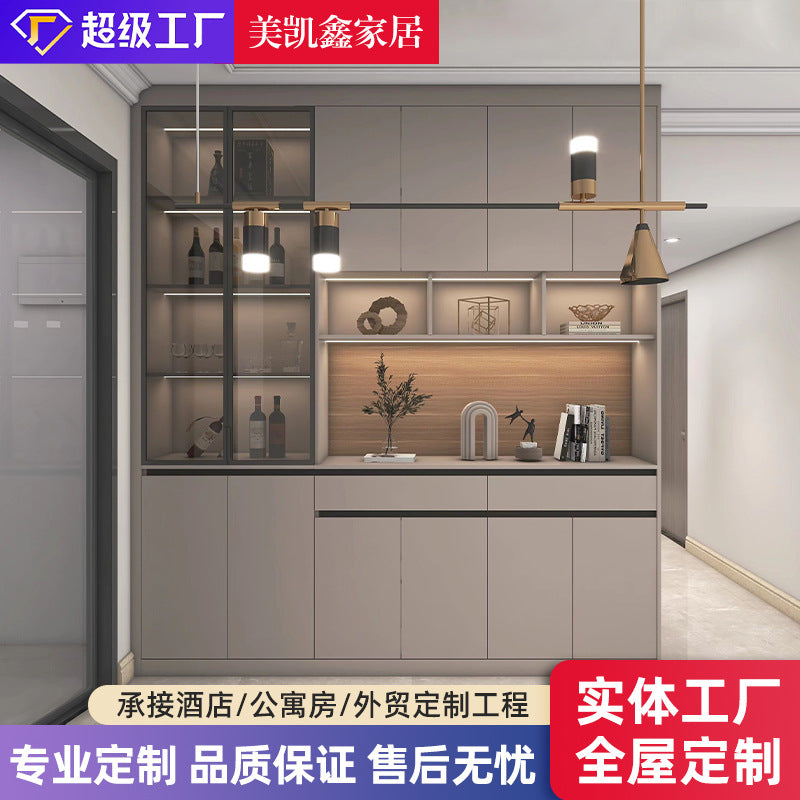 Custom Whole House Wardrobe Bedroom Cream Style Princess One-Door-to-Top Wardrobe Wine Cabinet Entryway Shoe Cabinet Custom Cloakroom