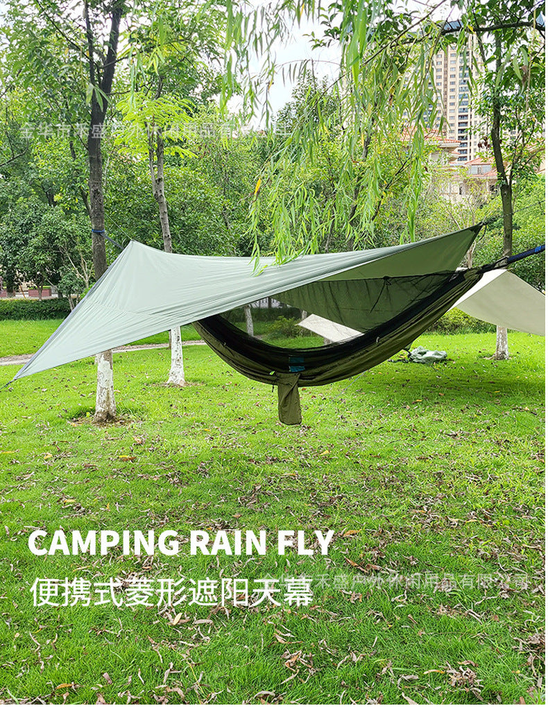 Outdoor Diamond-Shaped Canopy Hammock Sunshade Waterproof Sun Protection Portable Patio Garden Sunshade Sail