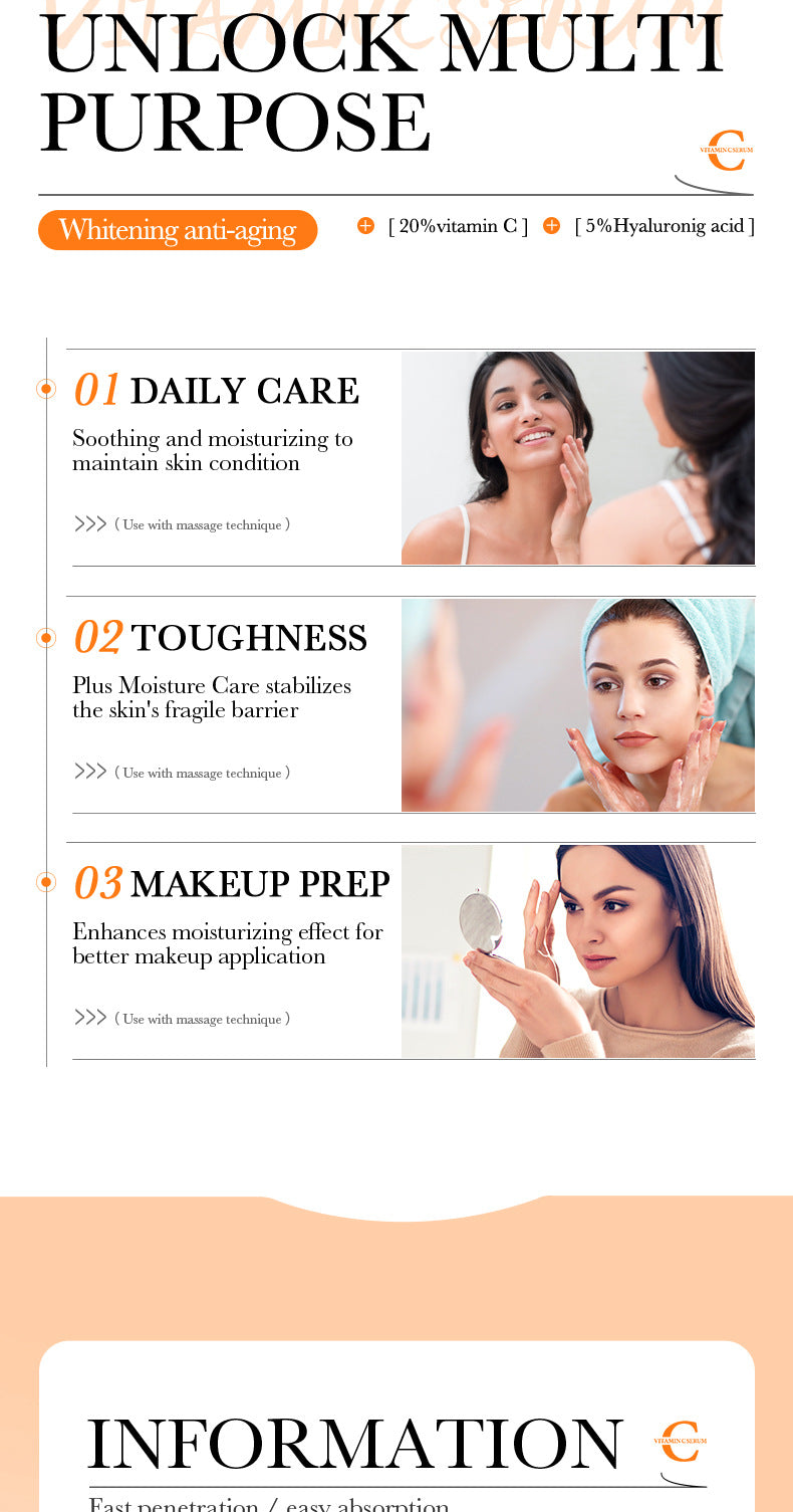 BIOAOUA Essence Series Hydrating and Nourishing Vitamins C Essence  Foreign Trade Factory Direct Sales