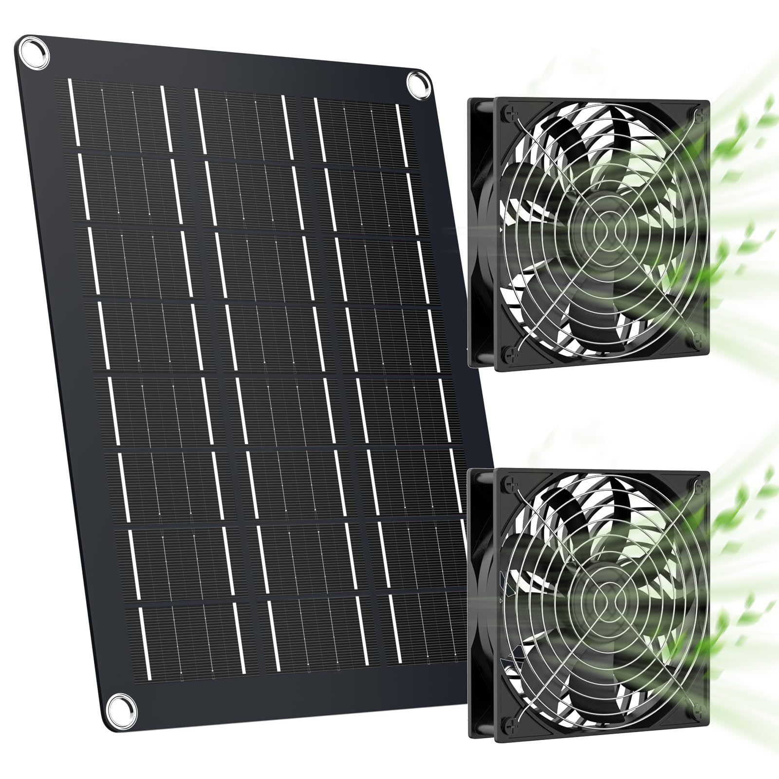 Exclusive Solar Photovoltaic Panel with Exhaust Fan Dual Fan Suitable for Backyard Chicken Coop Greenhouse Dog House Pet House